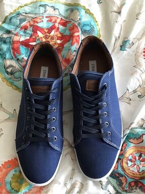 Steve Madden Navy Canvas Lace-Up Men's Sneakers